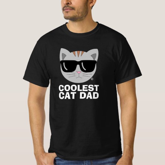 KOOLEST CAT DAD-zonnebril, kat T-shirt (Voorkant)