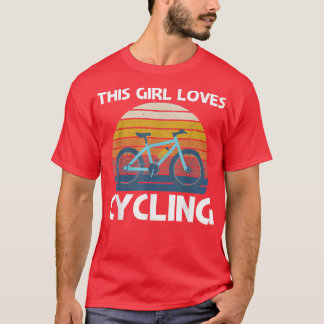 Koolfietsontwerp voor meisjes Vrouwen die fietsen T-shirt