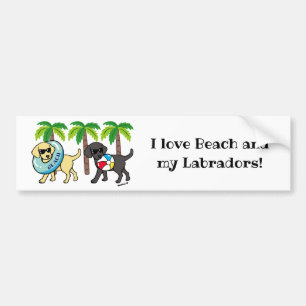 Koolgele en zwarte Labradors Bumpersticker