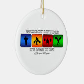 Koolgewicht tillen is een manier van leven keramisch ornament (Rechts)