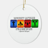 Koolgewicht tillen is een manier van leven keramisch ornament (Links)