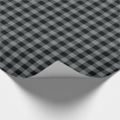 Koolgrijs Zwarte Buffalo Plaid Tartan Cadeaupapier (Hoek)