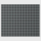 Koolgrijs Zwarte Buffalo Plaid Tartan Cadeaupapier (Vlak)