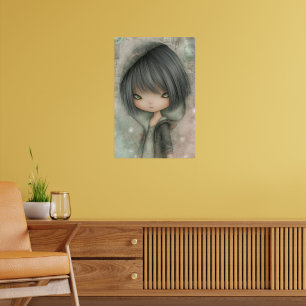 Koolgrijze gotische whimwhams meisjeskunstposter poster