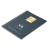 Koolgrijze monogram initiaal bedrijf notitieboek (Linkerzijde)