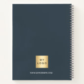 Koolgrijze monogram initiële zaken notitieboek (Achterkant)