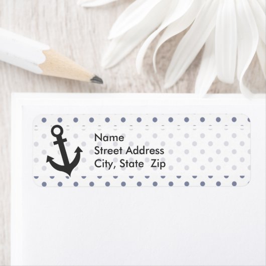 Koolgrijze pooldots; anker etiket (Insitu)