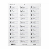 Koolgrijze pooldots; anker etiket (Full Sheet)