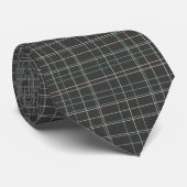 Koolgrijze tartan geruite stropdas (Opgerold)
