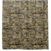 Koolgrijze wandtextuur douchegordijn (Voorkant)