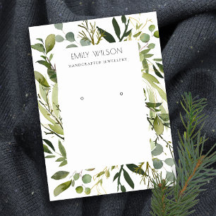 KOOLGROENE FOLIAGE WREATH LIJST EARING DISPLAY VISITEKAARTJE