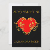 Koolhartige Romantische Valentijn Rood Goth Hart Feestdagenkaart (Voorkant)