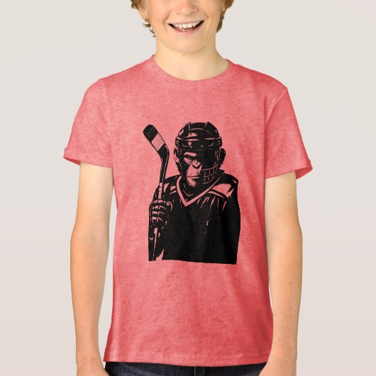 Koolhockeyaap Tri-Blend Shirt (Voorkant)