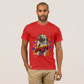Koolhonden schilderen voor hem zomer rood t-shirt (Voorkant volledig)