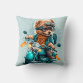 Koolhondenbiker schattige hondrijbiës gooien kusse kussen (Achterkant)