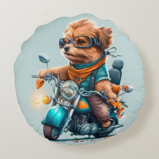 Koolhondenfietsers die fietsen besturen met een sc rond kussen (Achterkant)