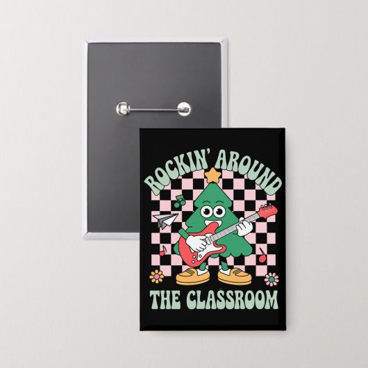 Kooljuf Xmas Rockt Rond De Klas Button (Voorkant / Achterkant)