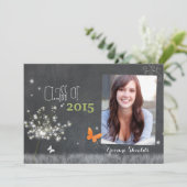 Koolkarton Floral Klasse van 2015 Foto-Afstuderen Kaart (Staand voorkant)