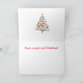 Koolkat en gitaarkerst feestdagen kaart (Binnen)