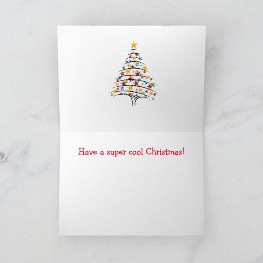 Koolkat en gitaarkerst feestdagen kaart (Binnen)