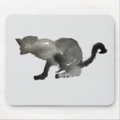 Koolkatje met zwarte waterverf muismat (Voorkant)