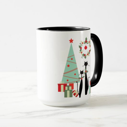 Koolkatten Kerstmis Middeleeuwen Moderne Mok (Voorkant rechts)