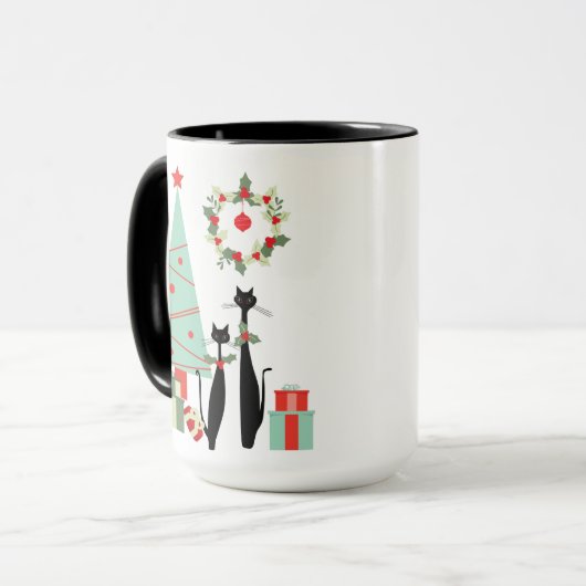 Koolkatten Kerstmis Middeleeuwen Moderne Mok (Voorkant links)