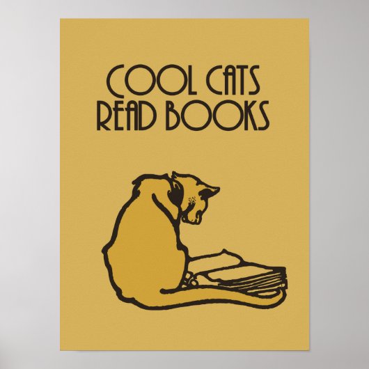Koolkatten lezen boeken retro-stijl poster (Voorkant)