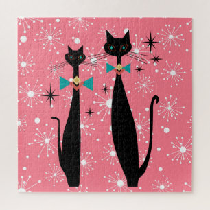 Koolkatten uit de middeleeuwen van de Retro Atomic Legpuzzel