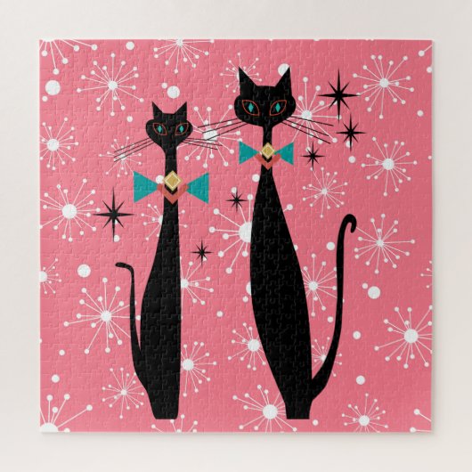 Koolkatten uit de middeleeuwen van de Retro Atomic Legpuzzel (Verticaal)