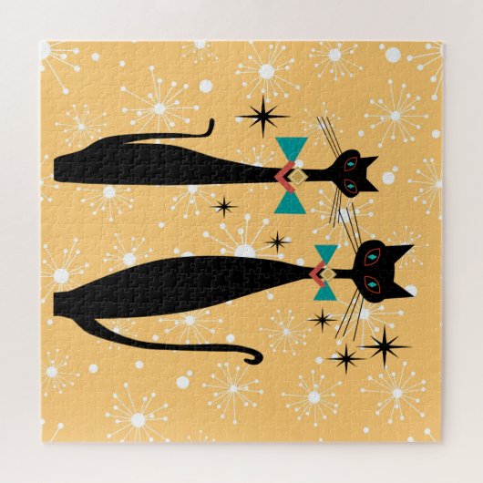 Koolkatten uit de middeleeuwen van de Retro Atomic Legpuzzel (Horizontaal)