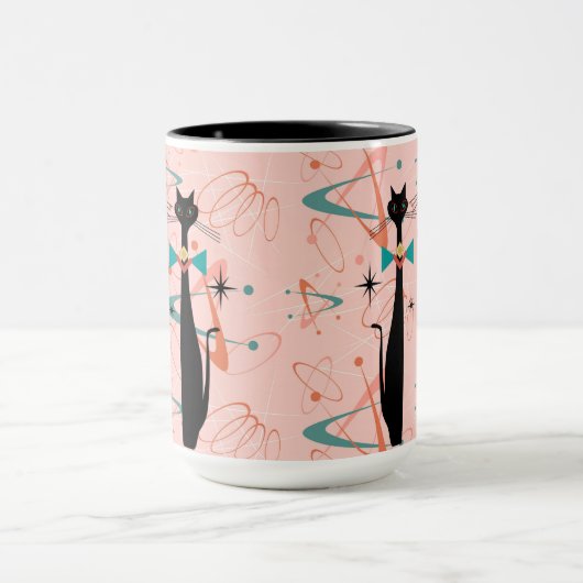 Koolkatten uit de middeleeuwen van de Retro Atomic Mok (Midden)