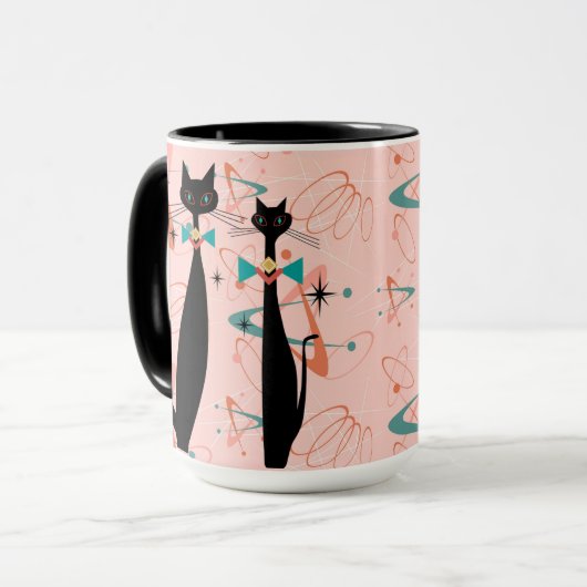 Koolkatten uit de middeleeuwen van de Retro Atomic Mok (Voorkant links)