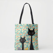 Koolkatten uit de middeleeuwen van de Retro Atomic Tote Bag (Voorkant)