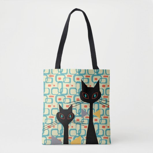 Koolkatten uit de middeleeuwen van de Retro Atomic Tote Bag (Voorkant)