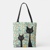 Koolkatten uit de middeleeuwen van de Retro Atomic Tote Bag (Achterkant)