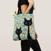 Koolkatten uit de middeleeuwen van de Retro Atomic Tote Bag (Dichtbij)