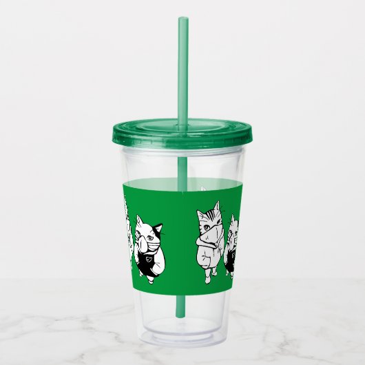 Koolkattenbakken loopvlakmaskers acryl drinkbeker (Rechts)