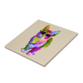 Koolkattenkunst met zonnebrillen tegeltje (Zijkant)