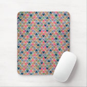Koolkleurig driehoekspatroon retro geometrische dr muismat (Met muis)
