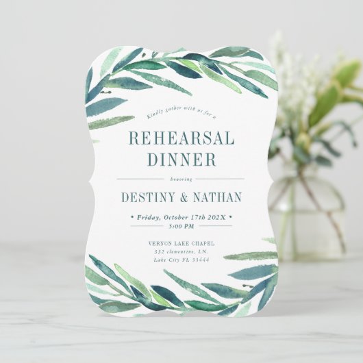 Koolkleurige Botanische Wrap | Oefendiner Kaart (Staand voorkant)