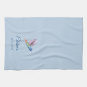 Koolkolibrie Persoonlijke Blauwe Keukenhanddoek (Horizontaal)