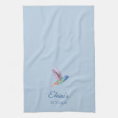 Koolkolibrie Persoonlijke Blauwe Keukenhanddoek (Verticaal)
