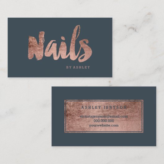 Koolkool voor roos met goudkleurige nagels visitekaartje (Voorkant / Achterkant)