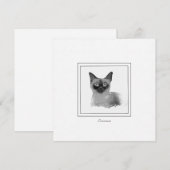 Koolkool voor siamese katten en krijttekening notitiekaartje (Voorkant / Achterkant)