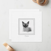 Koolkool voor siamese katten en krijttekening notitiekaartje (Voorkant / Achterkant in situ)