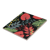 Koolkunst botanisch met zwarte achtergrond tegeltje (Zijkant)