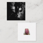 Koolkunstzwarte katportret notitiekaartje (Voorkant / Achterkant)