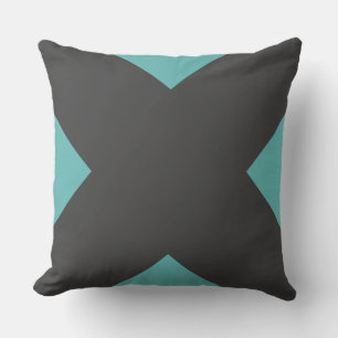 Koolkussen Charcoal Teal Geometrisch X Modern Worp Kussen
