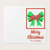 Koollie Rough Kersthond & Green Bow Small Kaart (Buitenkant ongevouwen)